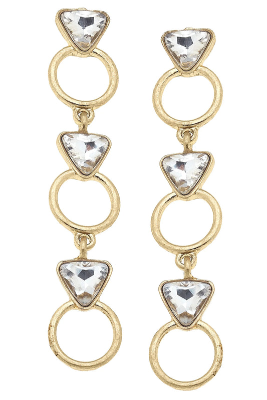 Put a Ring On It Linked Earrings in Shiny Gold