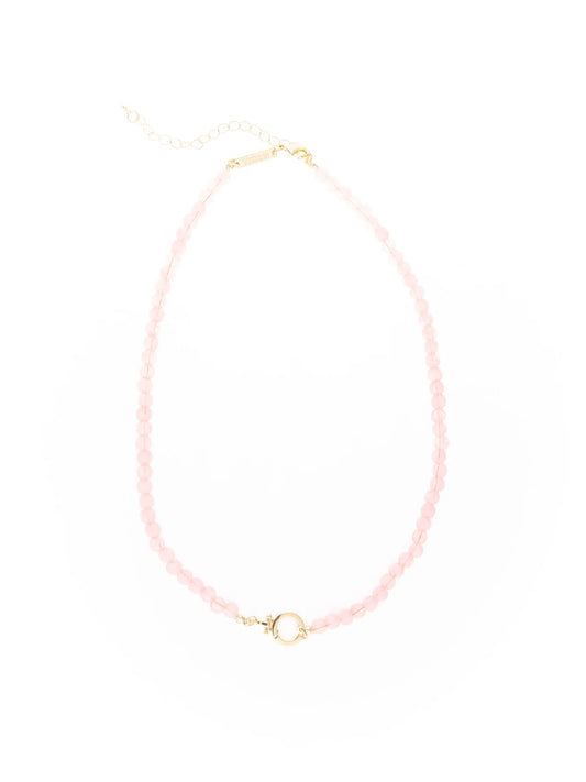Thea Blush Beaded Charm Necklace