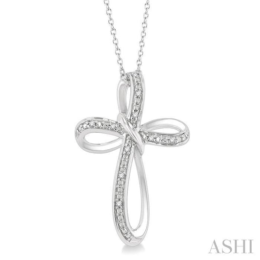 Silver Diamond Cross Pendant