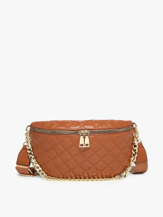 Quilted Belt Bag with Chain Strap