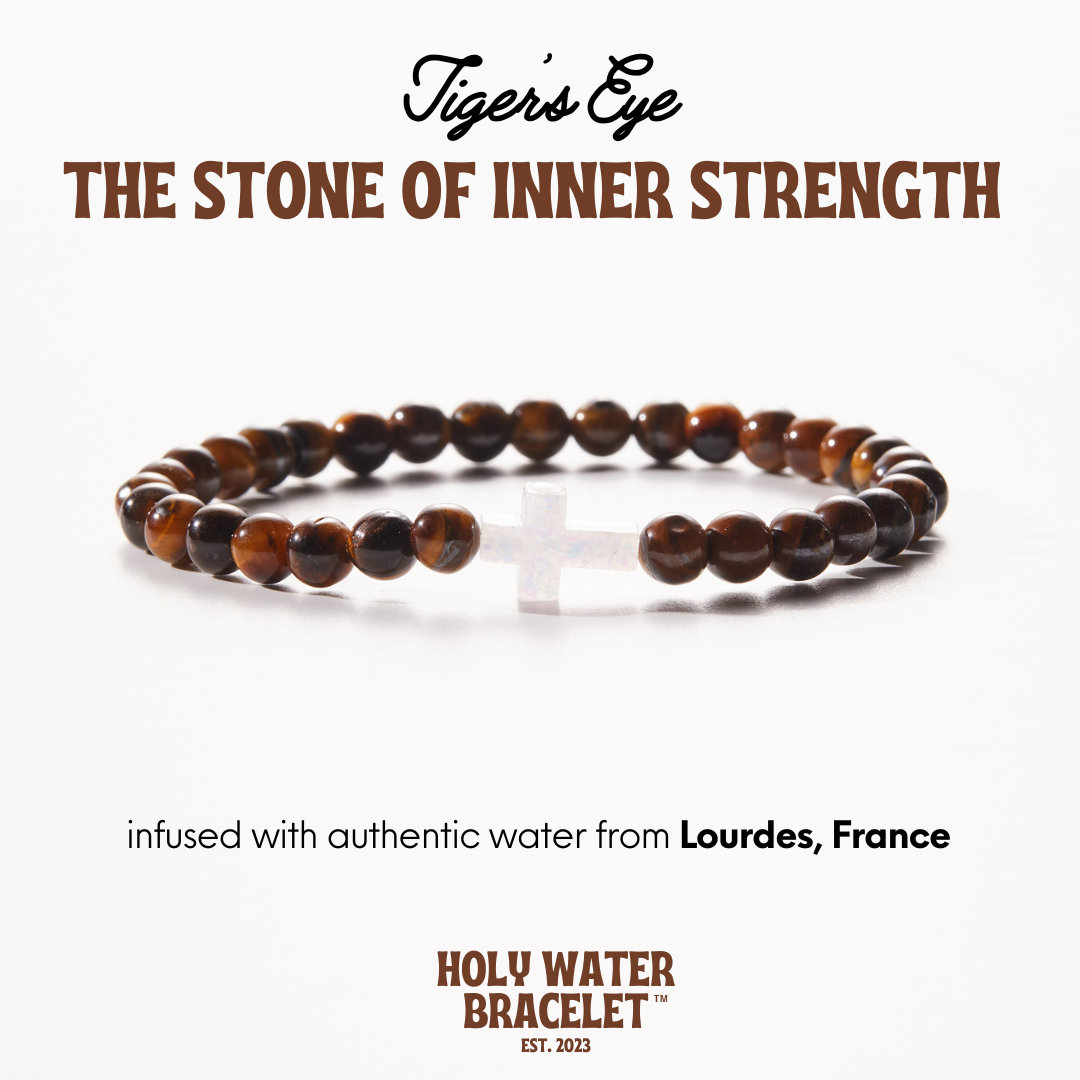 Holy Water Men's Tiger Eye Cross Bracelet – Roussel's Fine Jewelry