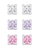 CZ Studs Set In Sterling Silver