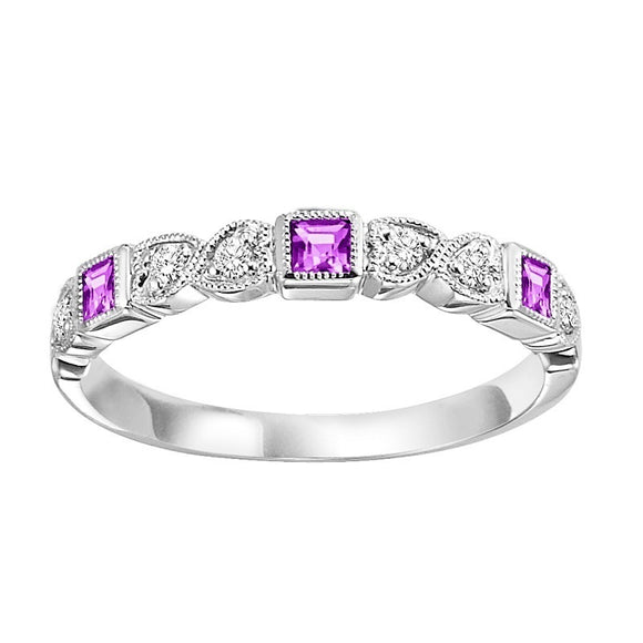 Diamond & Ruby Stackable Band