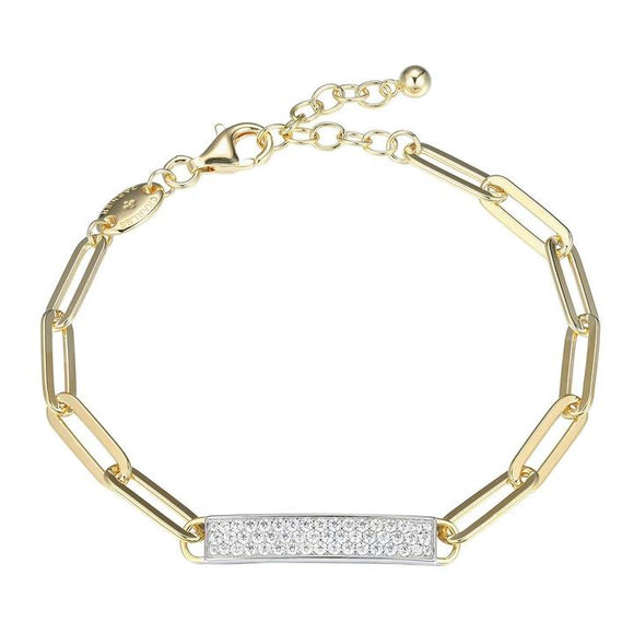 Sterling Gold-Plated Paperclip Style Bracelet
