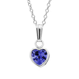 Sterling Silver Birthstone Heart Pendant