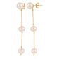 14K Yellow Gold Triple White Pearl Drop Earrings