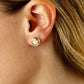 14K Yellow Gold 5mm Pearl Love Knot Stud Earrings