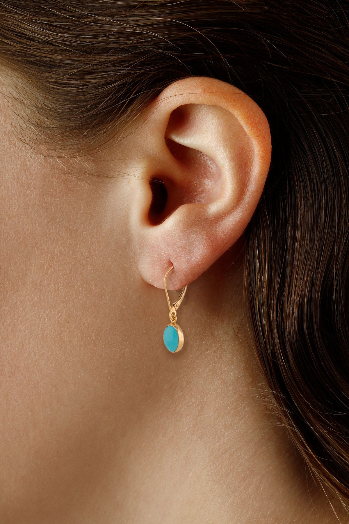 14K Turquoise Drop Earrings