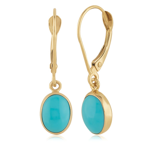 14K Turquoise Drop Earrings