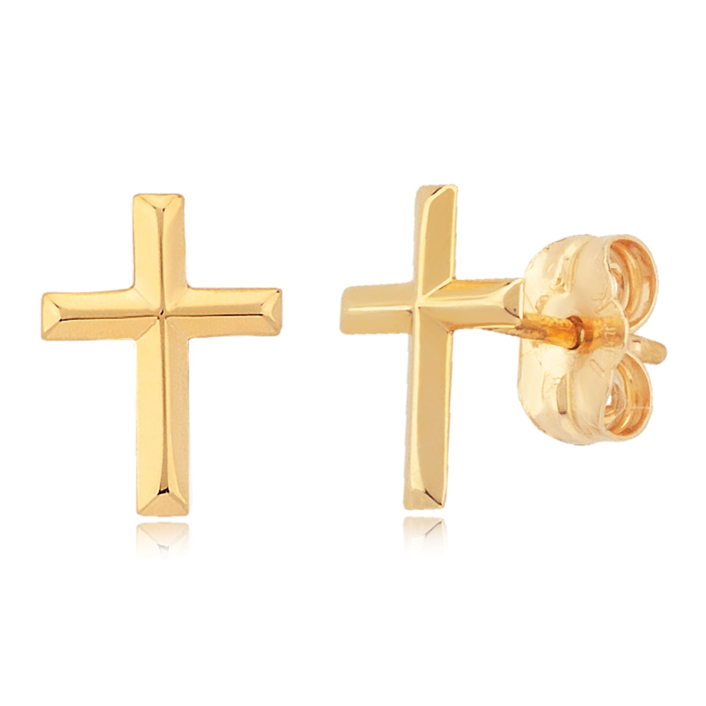 14K Cross Stud Earrings