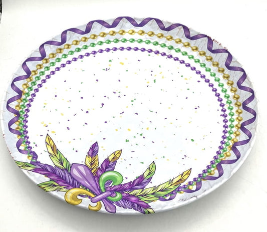 Beads & Feathers Melamine Round Platter