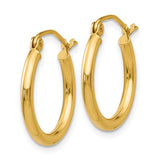 10K Yellow Gold Polished 17mm Lightweight Tube Hoop Earrings
