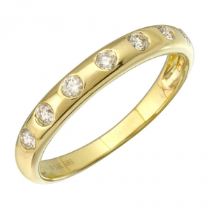 14k Yellow Gold Diamond Inlay Ring