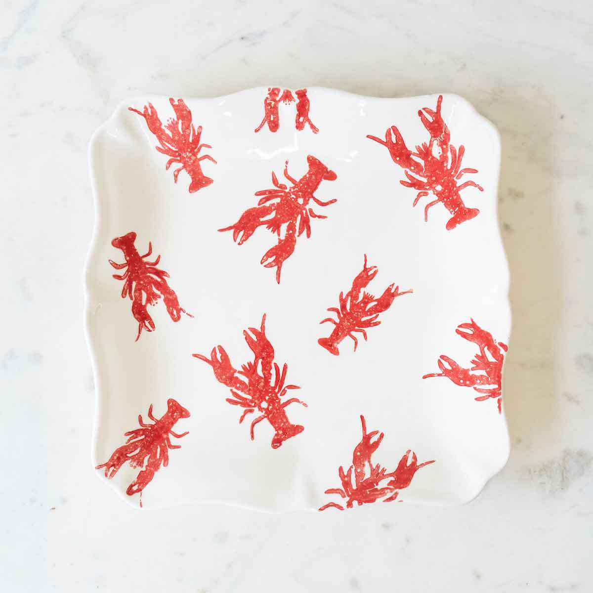 Watercolor Crawfish Serving Platter