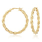 14K Yellow Gold Round Twist Hoops
