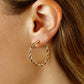 14K Yellow Gold Round Twist Hoops