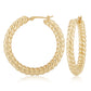 14K Yellow Gold Round Twist Hoops