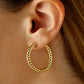 14K Yellow Gold Round Twist Hoops