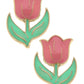 Fresh Tulips Enamel Stud Earrings
