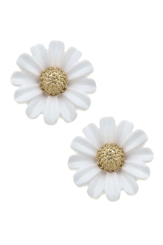 Gerber Daisy Enamel Stud Earrings