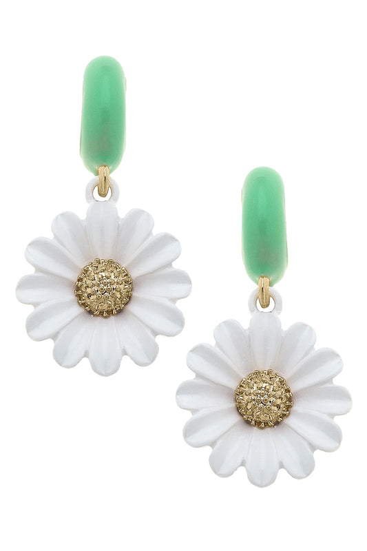Gerber Daisy Huggie Hoop Earrings
