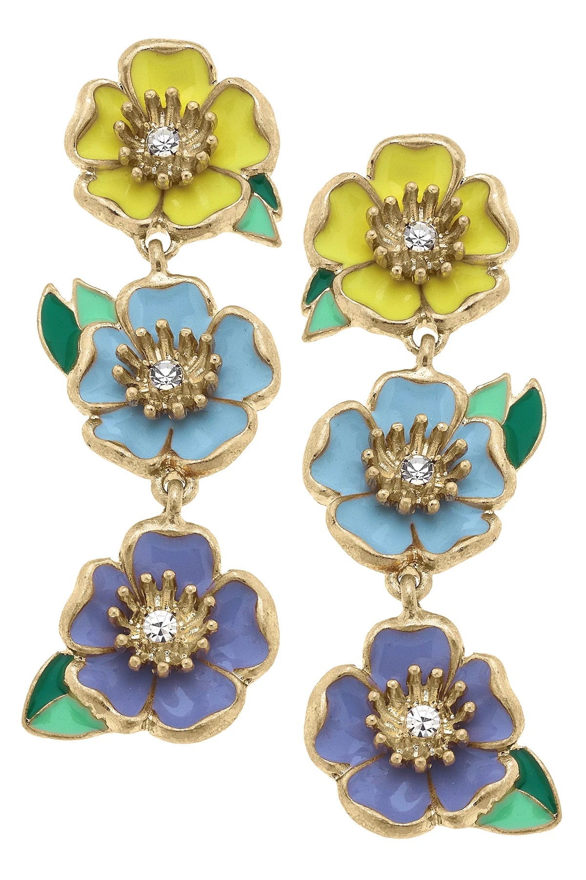 Buttercup Blooms Enamel Earrings