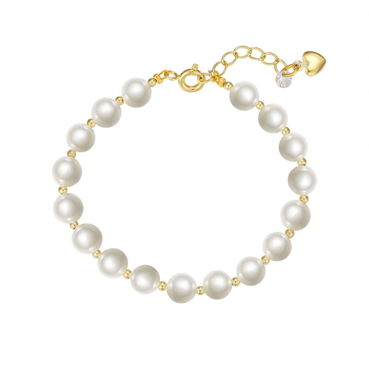 Pearl and Gold Ball Bracelet