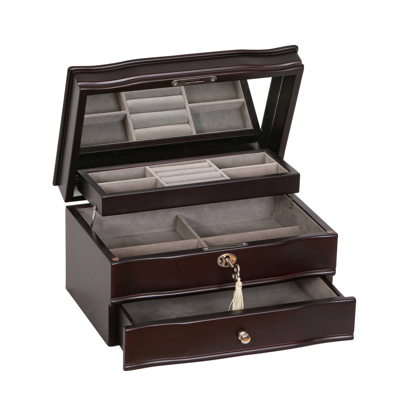 Davina Mahogany Wooden Jewelry Box