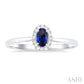 Oval Shape Sapphire & Halo Diamond Ring
