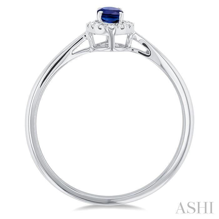 Oval Shape Sapphire & Halo Diamond Ring
