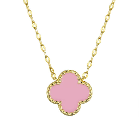 Pink Clover Necklace