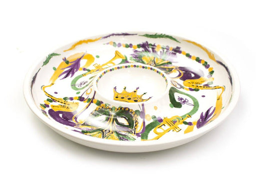 Chip & Dip Platter - Mardi Gras Mask