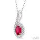 Oval Shape Ruby Diamond Pendant