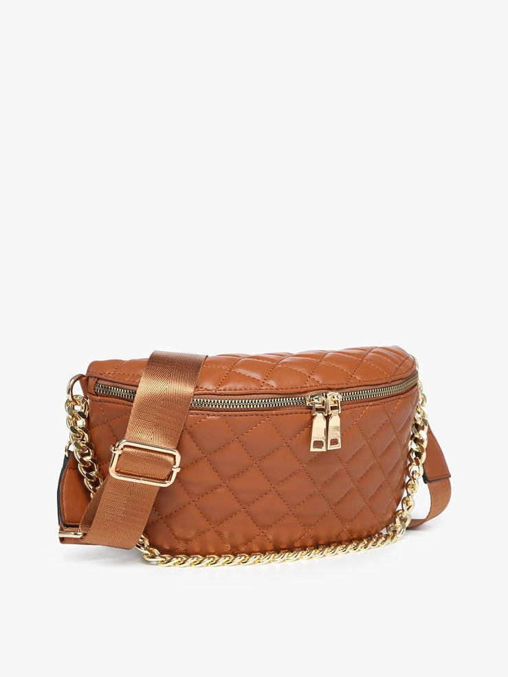 Quilted Belt Bag with Chain Strap