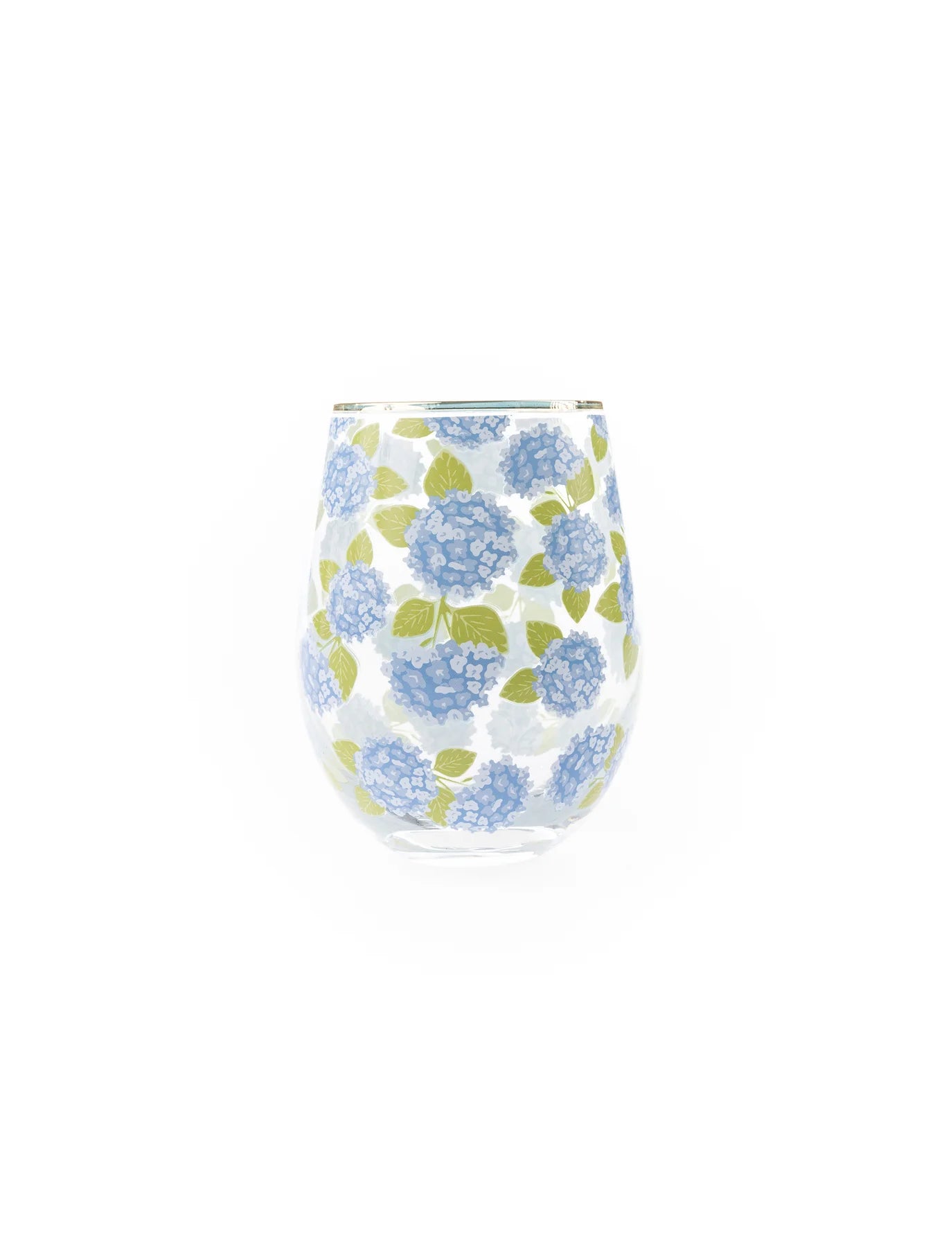 Hydrangea Stemless Wine Glass
