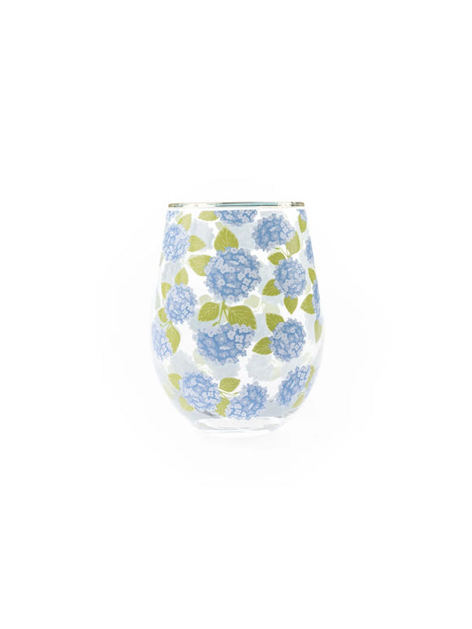 Hydrangea Stemless Wine Glass