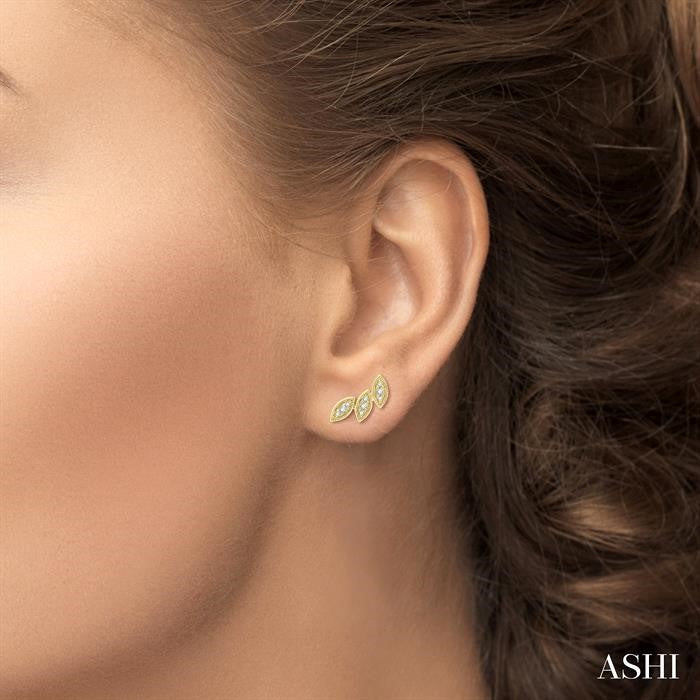 Leaf Petite Diamond Earrings