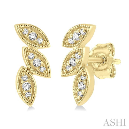 Leaf Petite Diamond Earrings