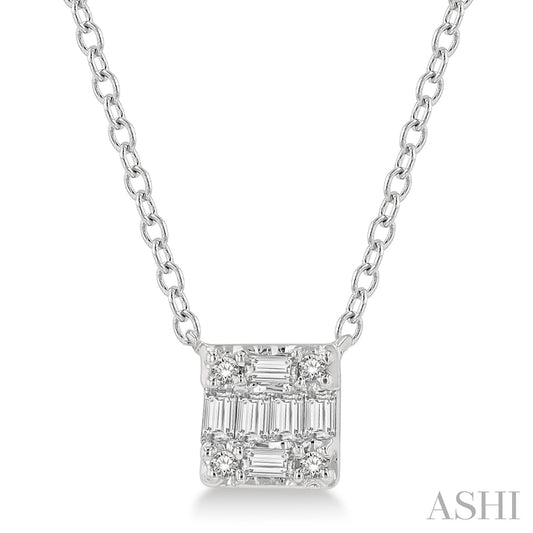 10K White Gold Fusion Petite Diamond Pendant