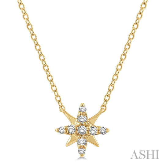 10K Yellow Gold Star Petite Diamond Pendant