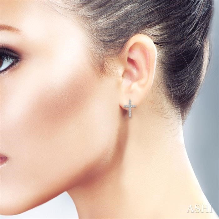 Cross Petite Diamond Earrings