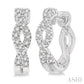 14K White Gold Diamond Huggie Earrings