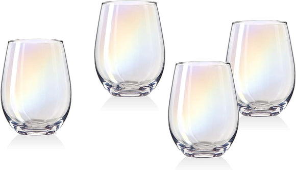 Iridescent Stemless Wine Glasses