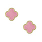 Pink Four Leaf Clover Stud Earrings