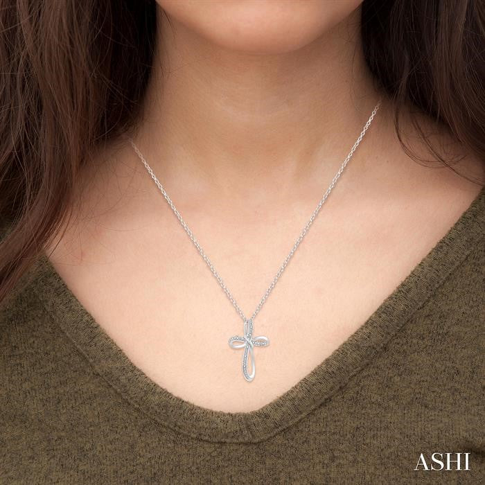 Silver Diamond Cross Pendant