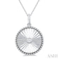 Silver Round Shape Fluted Medallion Diamond Pendant