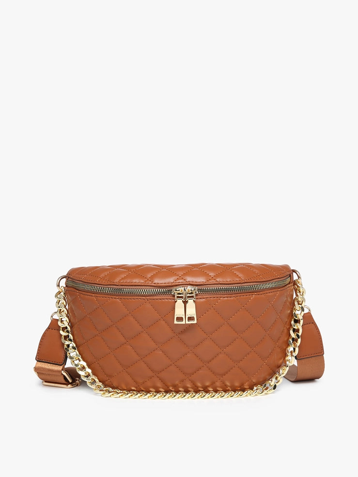 Quilted Belt Bag with Chain Strap