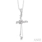 Silver Diamond Cross Pendant