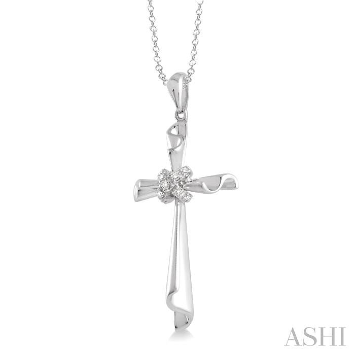 Silver Diamond Cross Pendant