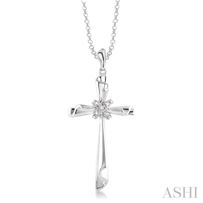 Silver Diamond Cross Pendant